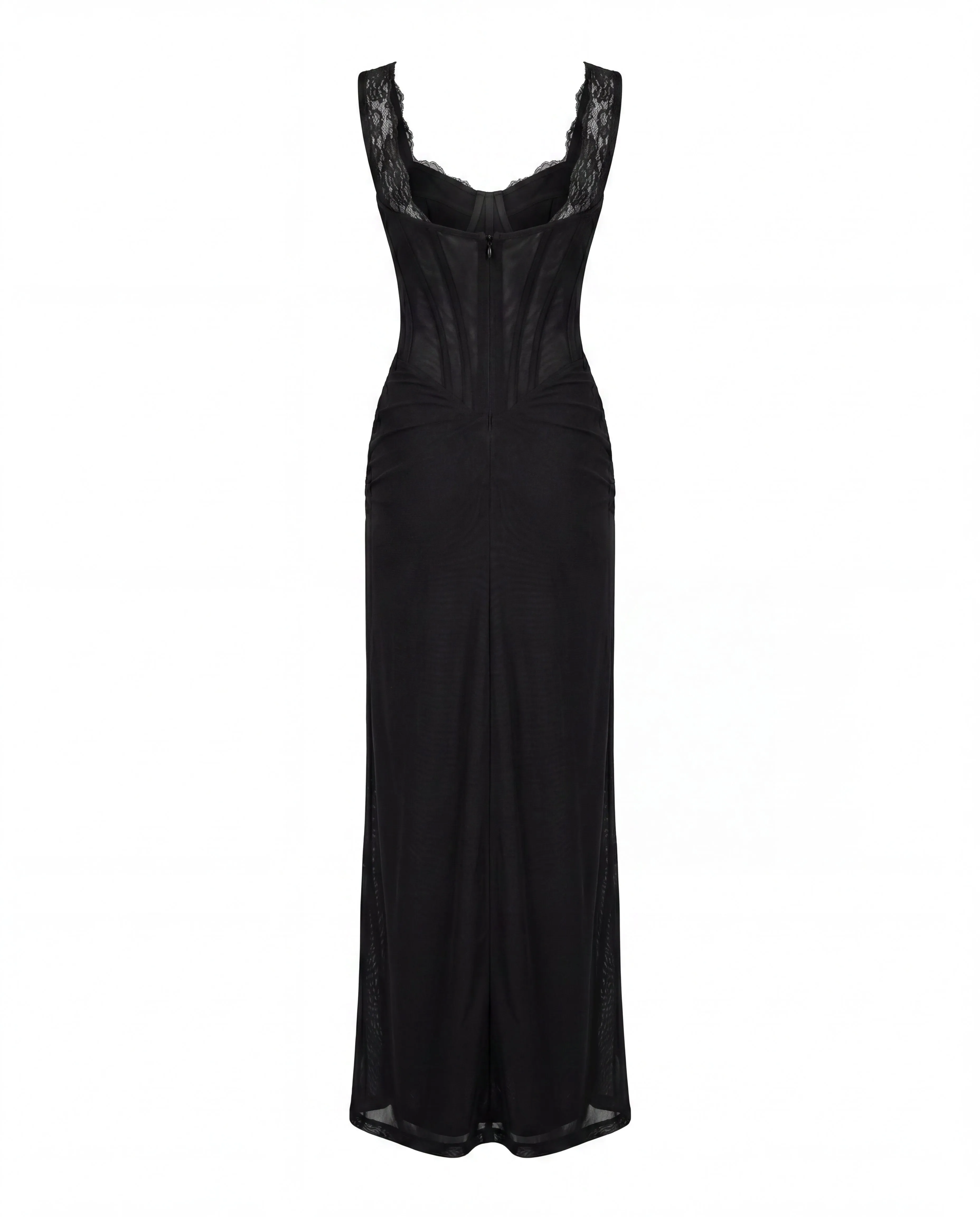 Black Maxi Dress with Corset Bodice and Slit sold by Milla product image thumbnail 4
