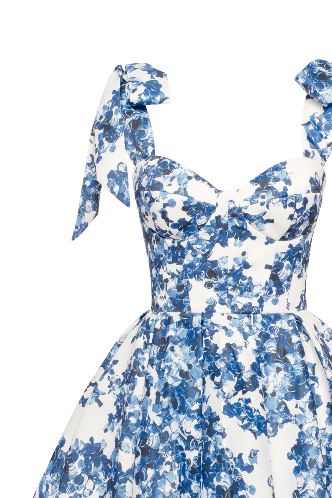 Marvelous blue hydrangea mini dress on straps, Garden of Eden sold by Milla product image thumbnail 5