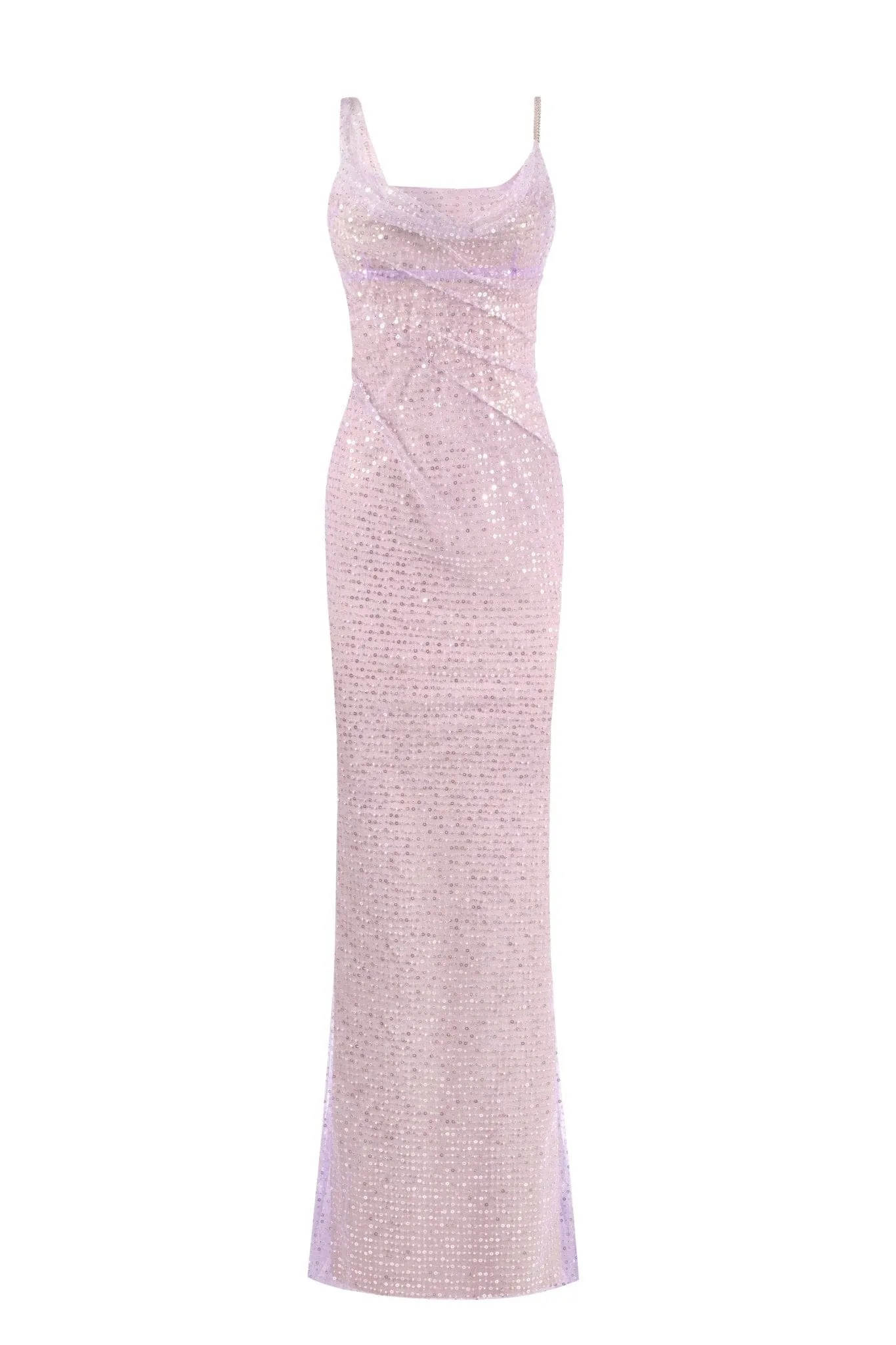 Gala lavender glittering maxi dress sold by Milla