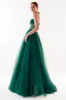Emerald Green Tulle Maxi Dress with a Corset Bustier sold by Milla