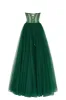 Emerald Green Tulle Maxi Dress with a Corset Bustier sold by Milla