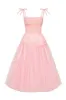 Pink tie-straps tulle dress sold by Milla