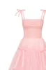 Pink tie-straps tulle dress sold by Milla