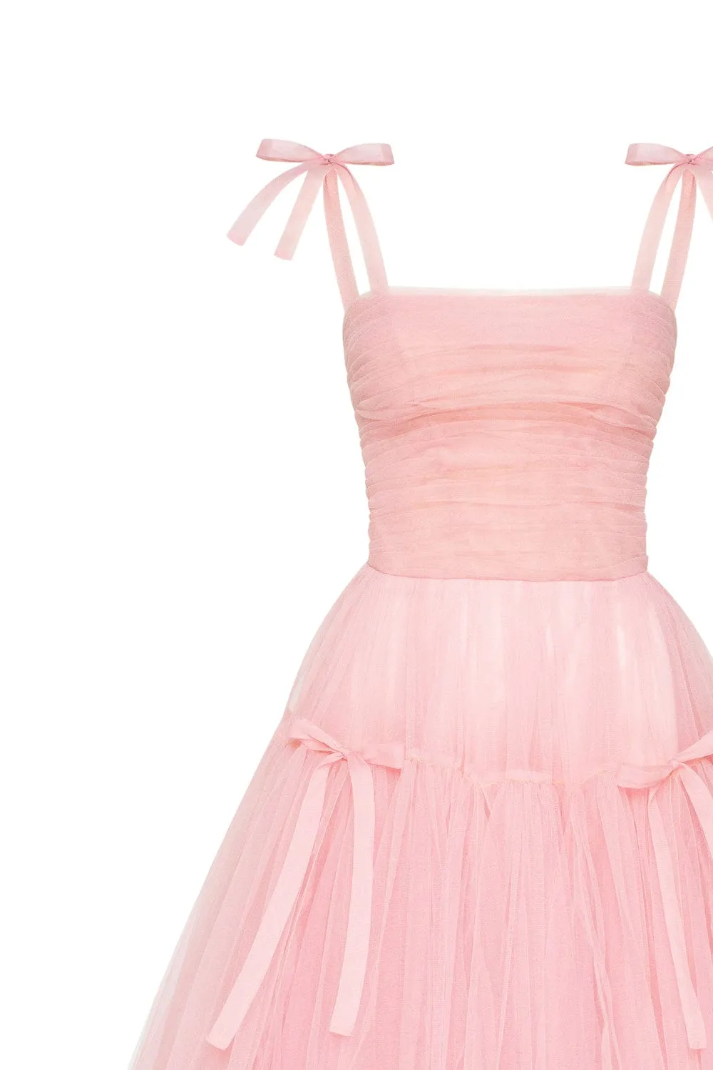 Pink tie-straps tulle dress sold by Milla product image thumbnail 5