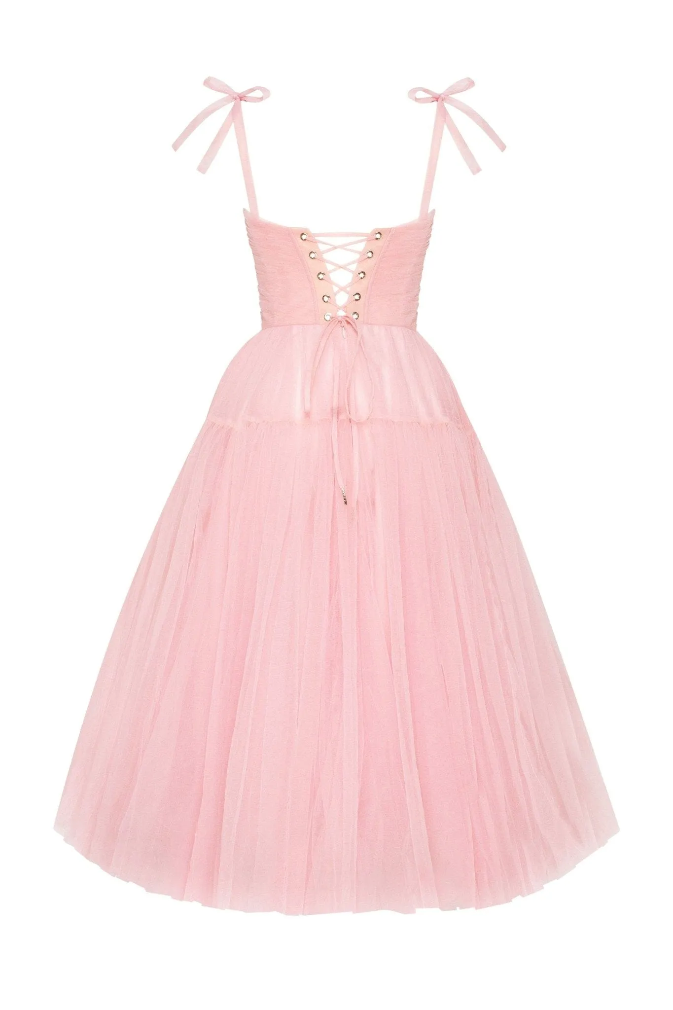 Pink tie-straps tulle dress sold by Milla product image thumbnail 3