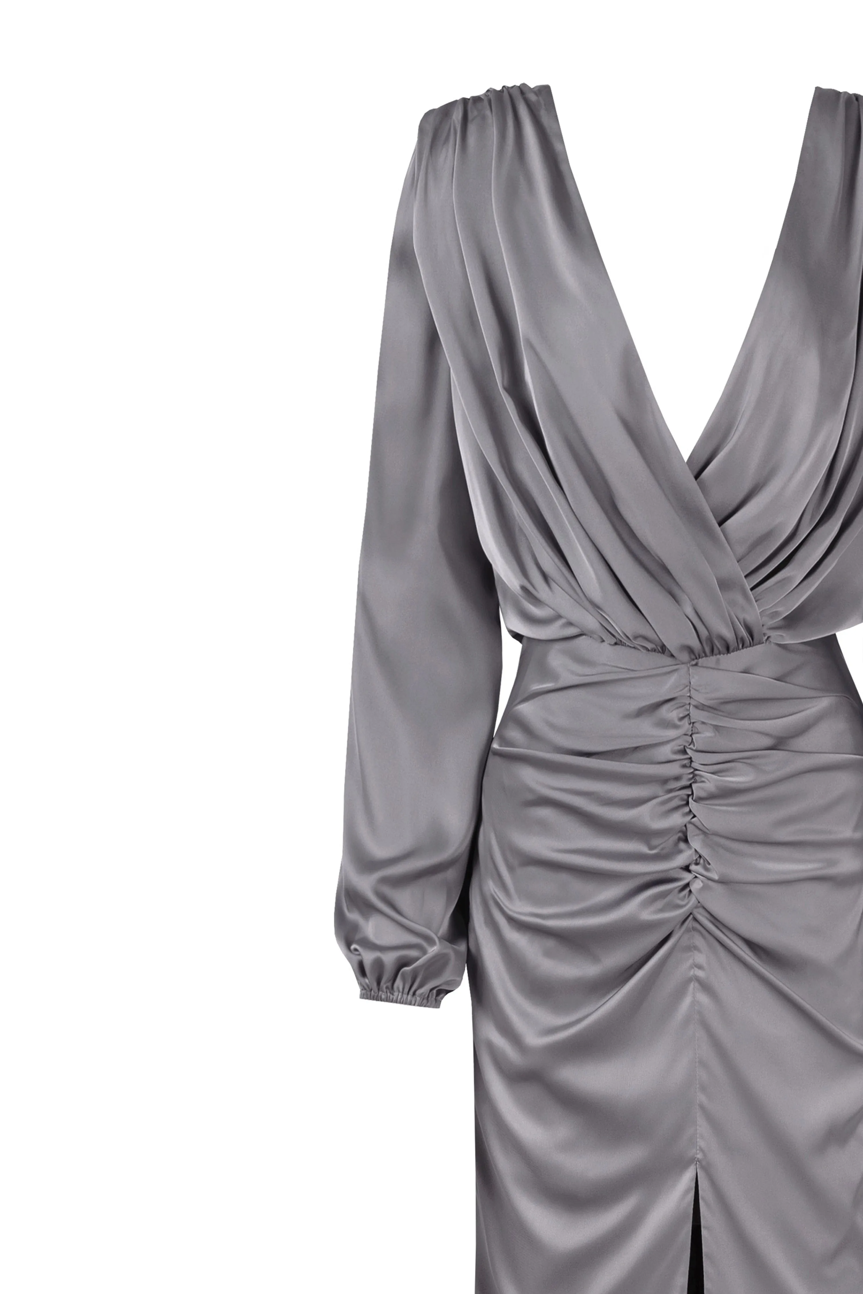 Fancy silver silk maxi evening dress sold by Milla product image thumbnail 5