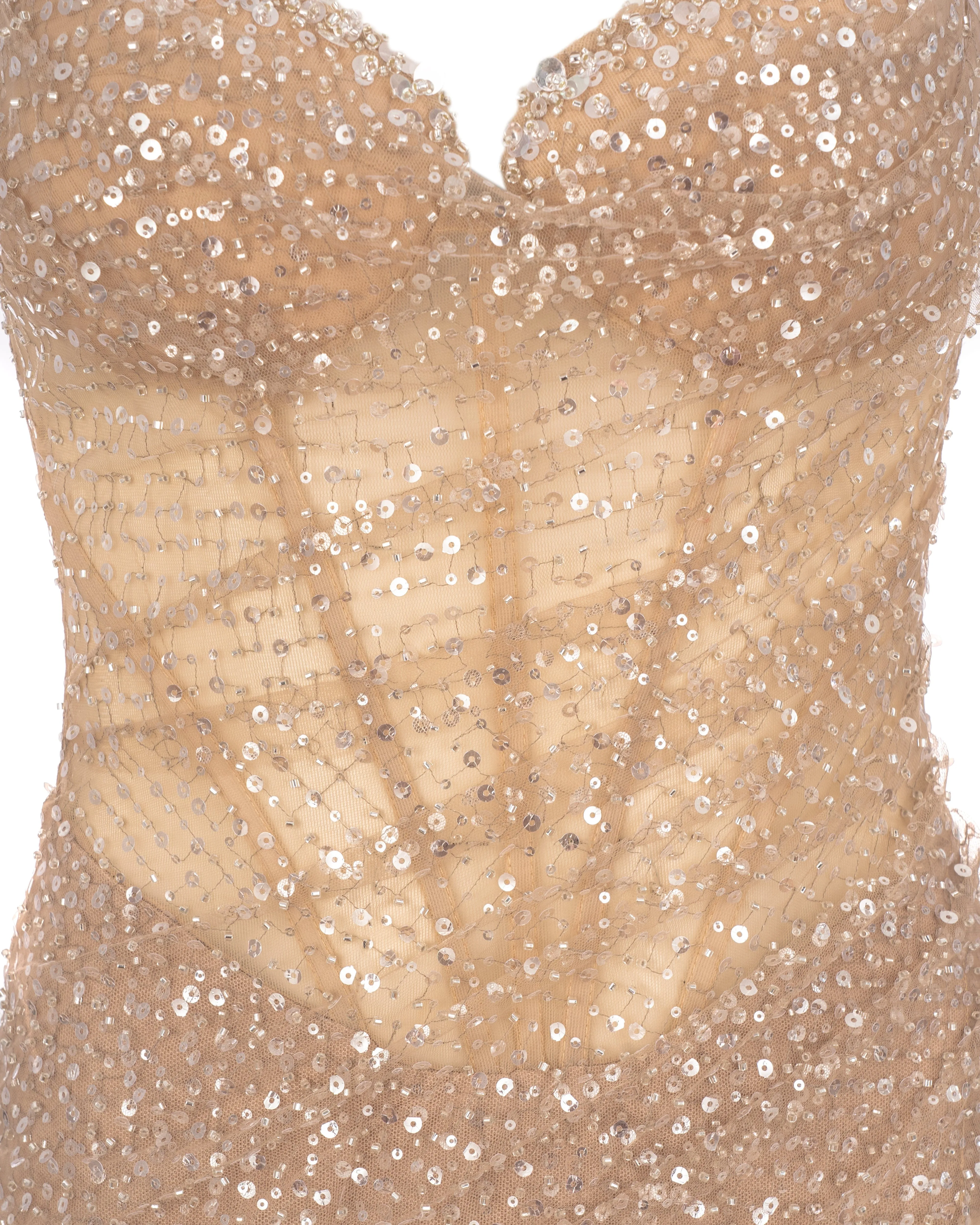 Sensational champagne gold crystal-embellished maxi dress on spaghetti straps sold by Milla product image thumbnail 5