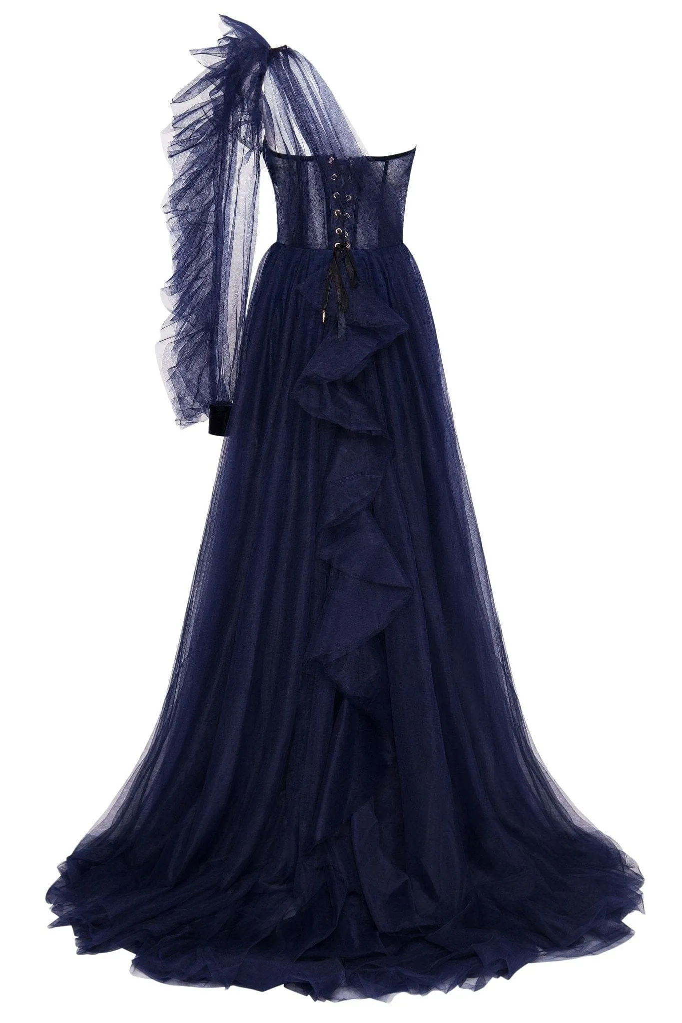 Royal Navy tulle gown with detachable sleeve sold by Milla product image thumbnail 3