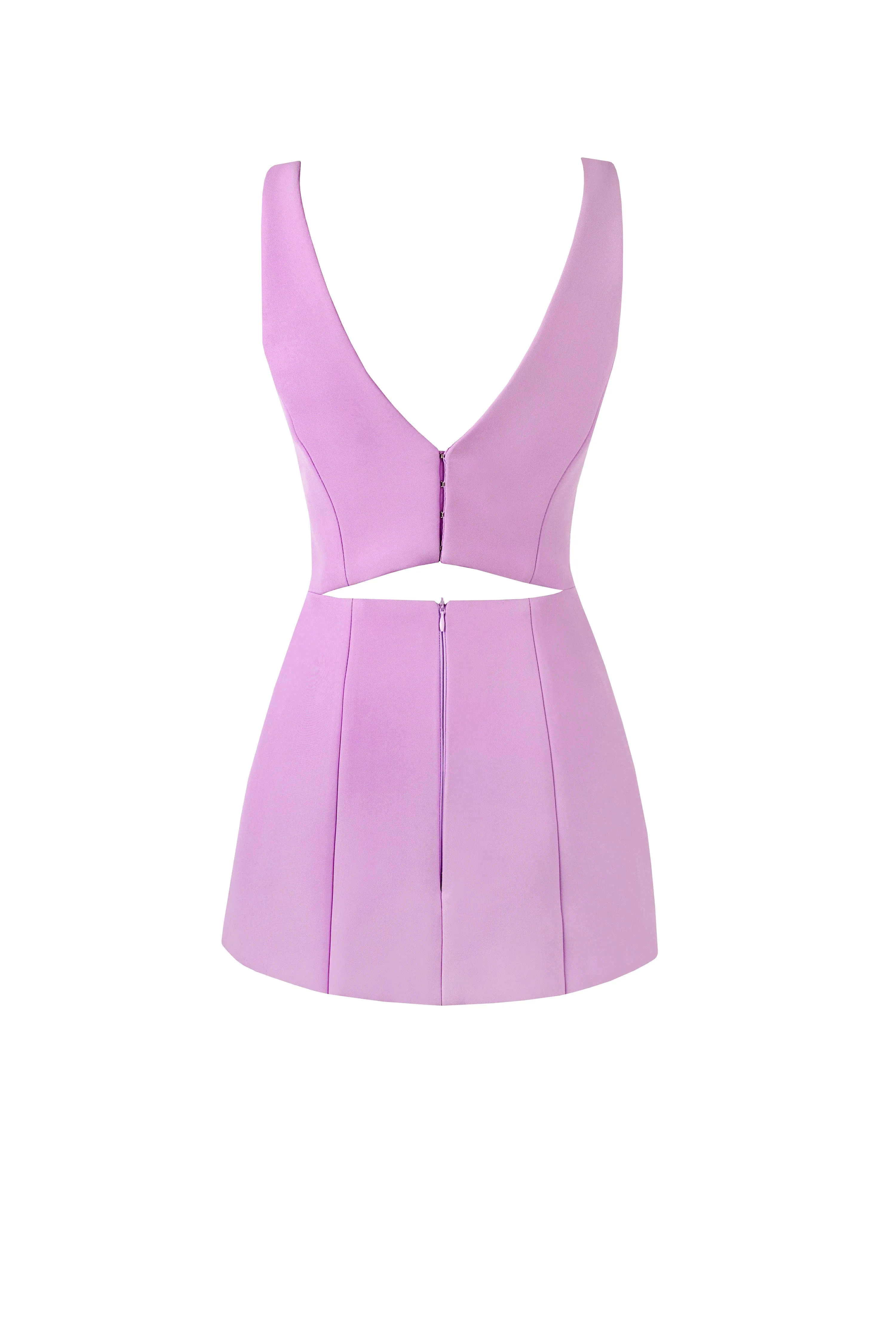 Glossy ultra mini dress in lavender with cutouts sold by Milla product image thumbnail 3