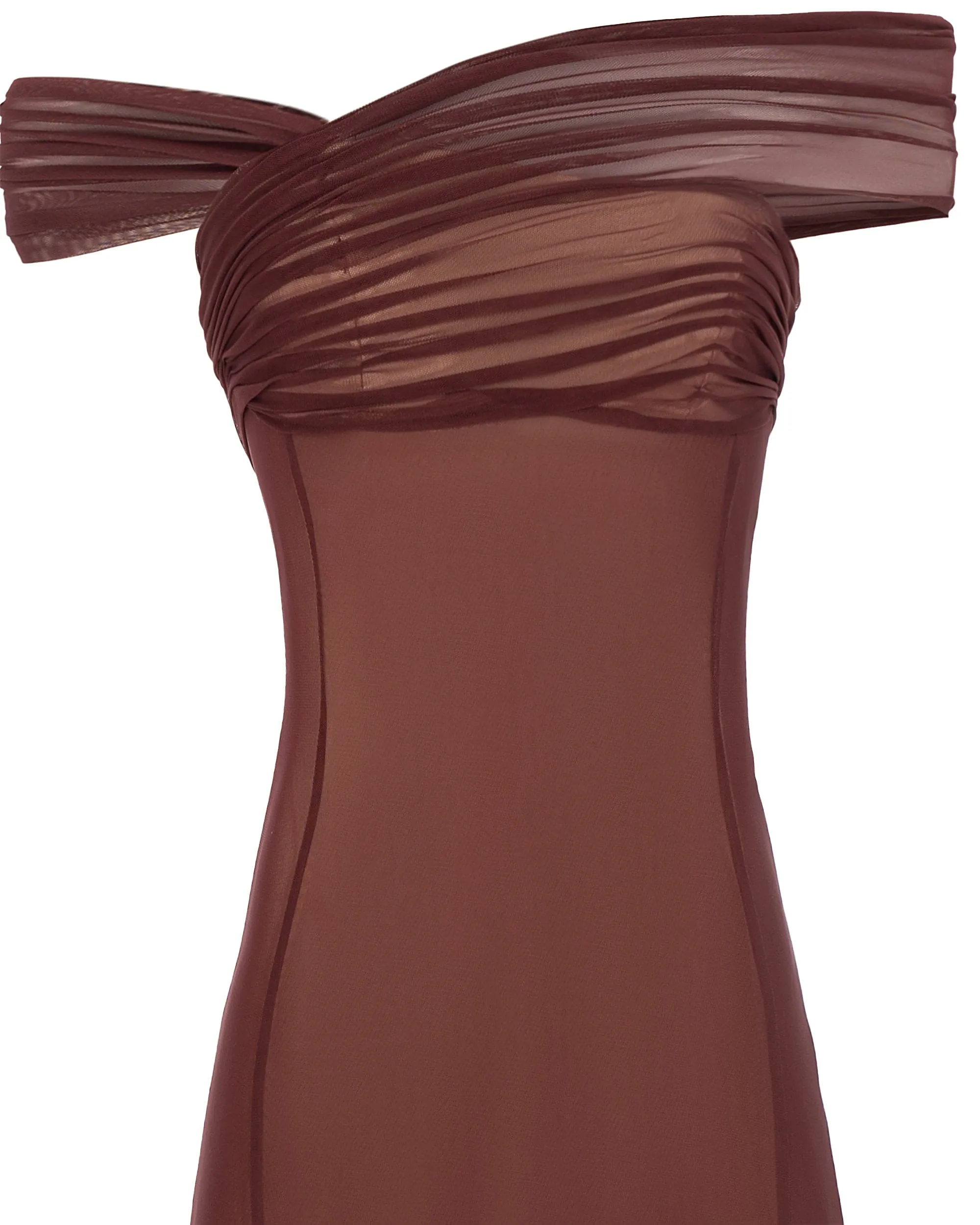 Second-skin maxi dress in chocolate color sold by Milla product image thumbnail 5