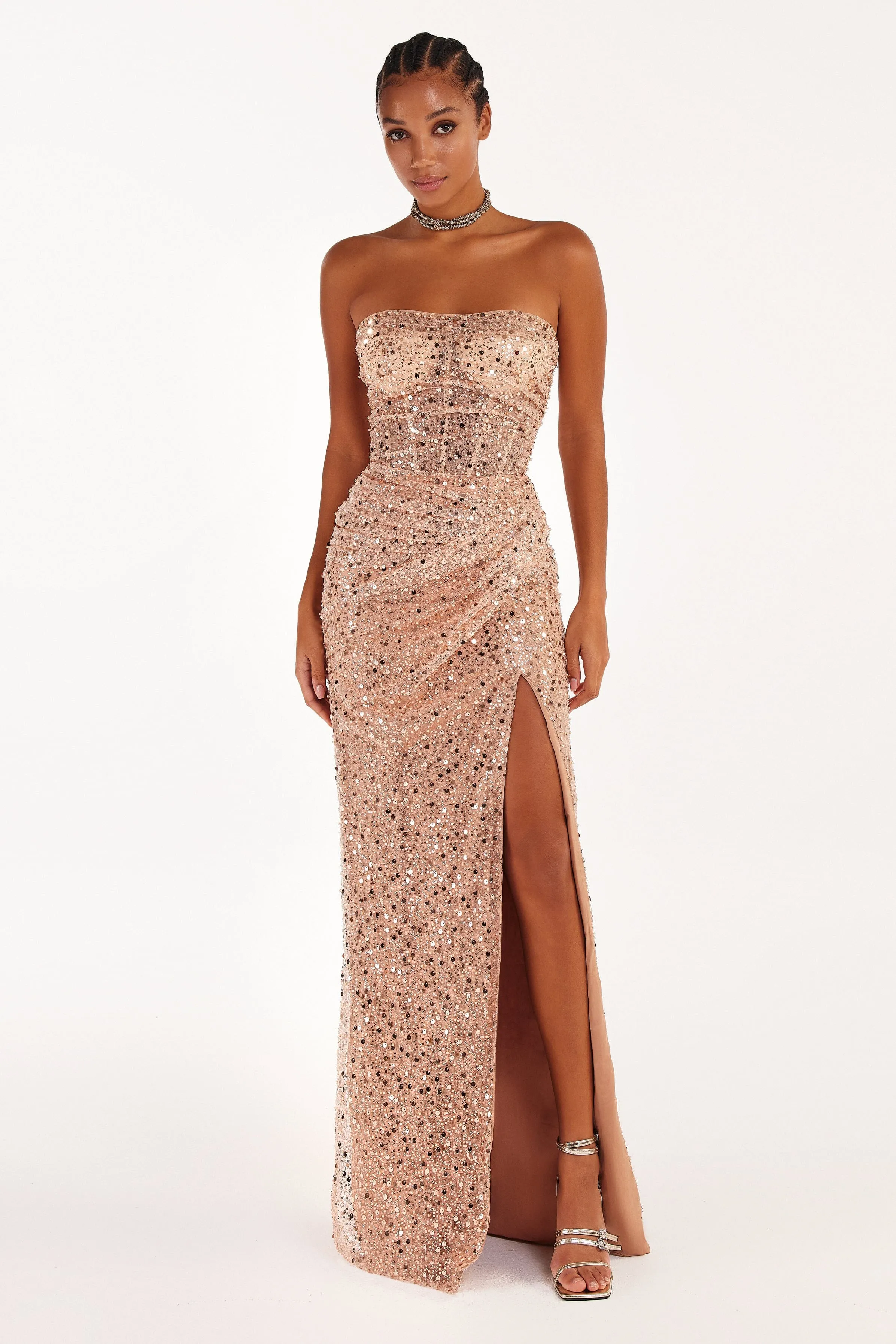 Radiant maxi dress in gold sold by Milla product image thumbnail 2