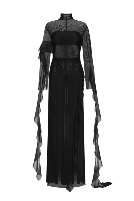 Chic sheer co-ord set in black, Xo Xo sold by Milla