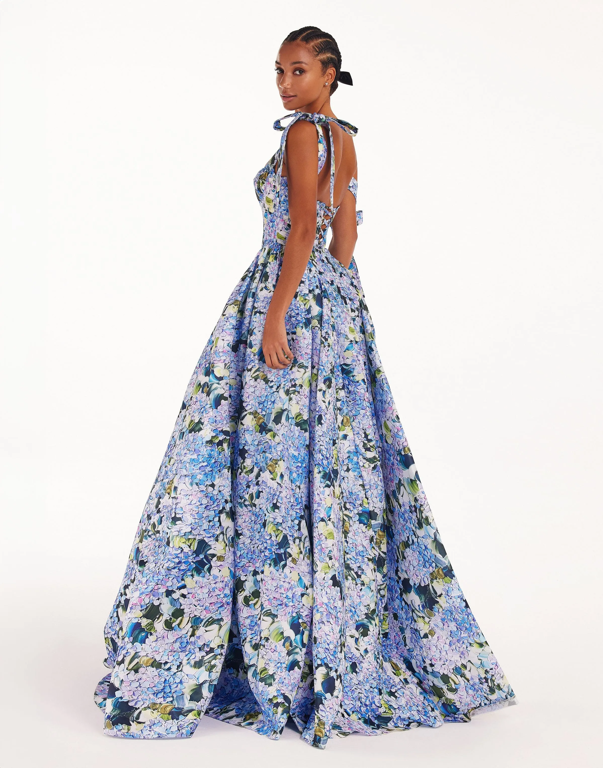 Blue Hydrangea strapped maxi dress sold by Milla product image thumbnail 4