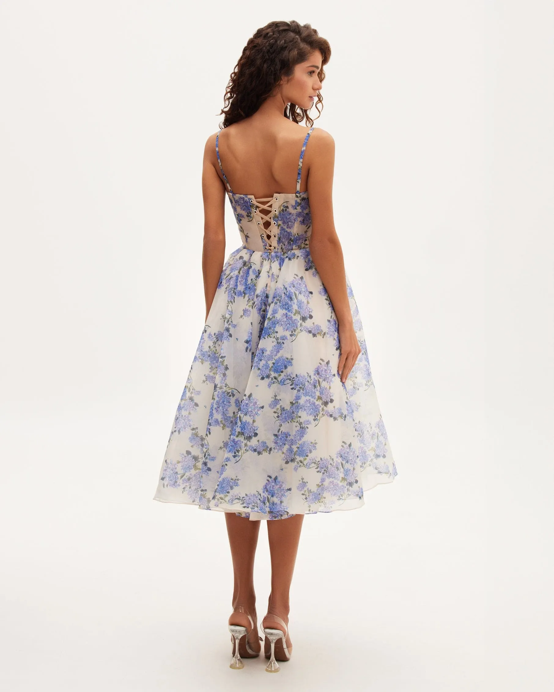 Hydrangea spaghetti strap midi dress sold by Milla product image thumbnail 4