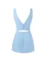 Glossy ultra mini dress in light blue with cutouts sold by Milla