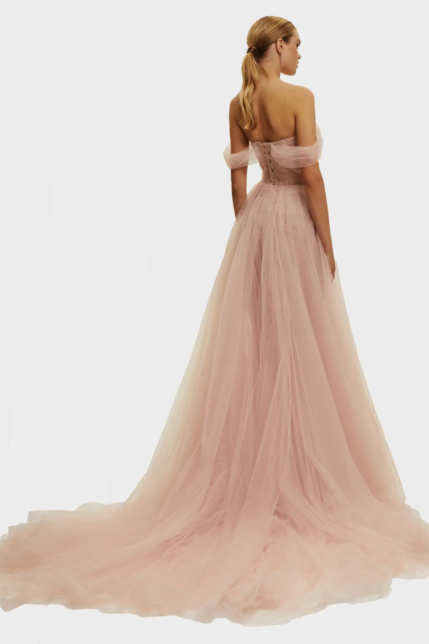Misty Rose Long off-the-shoulder neckline maxi dress sold by Milla product image thumbnail 4
