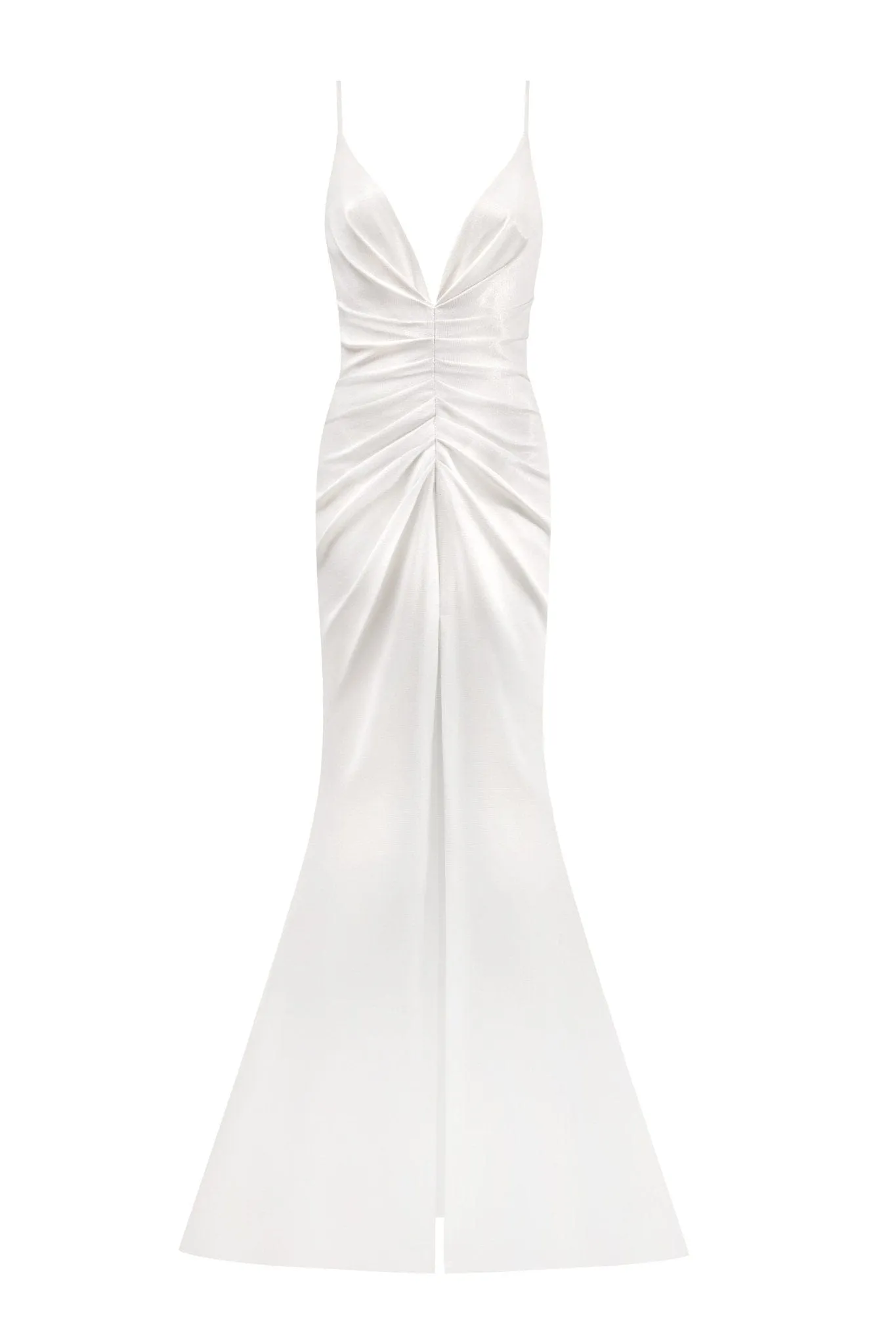 Chic mermaid maxi dress in white sold by Milla