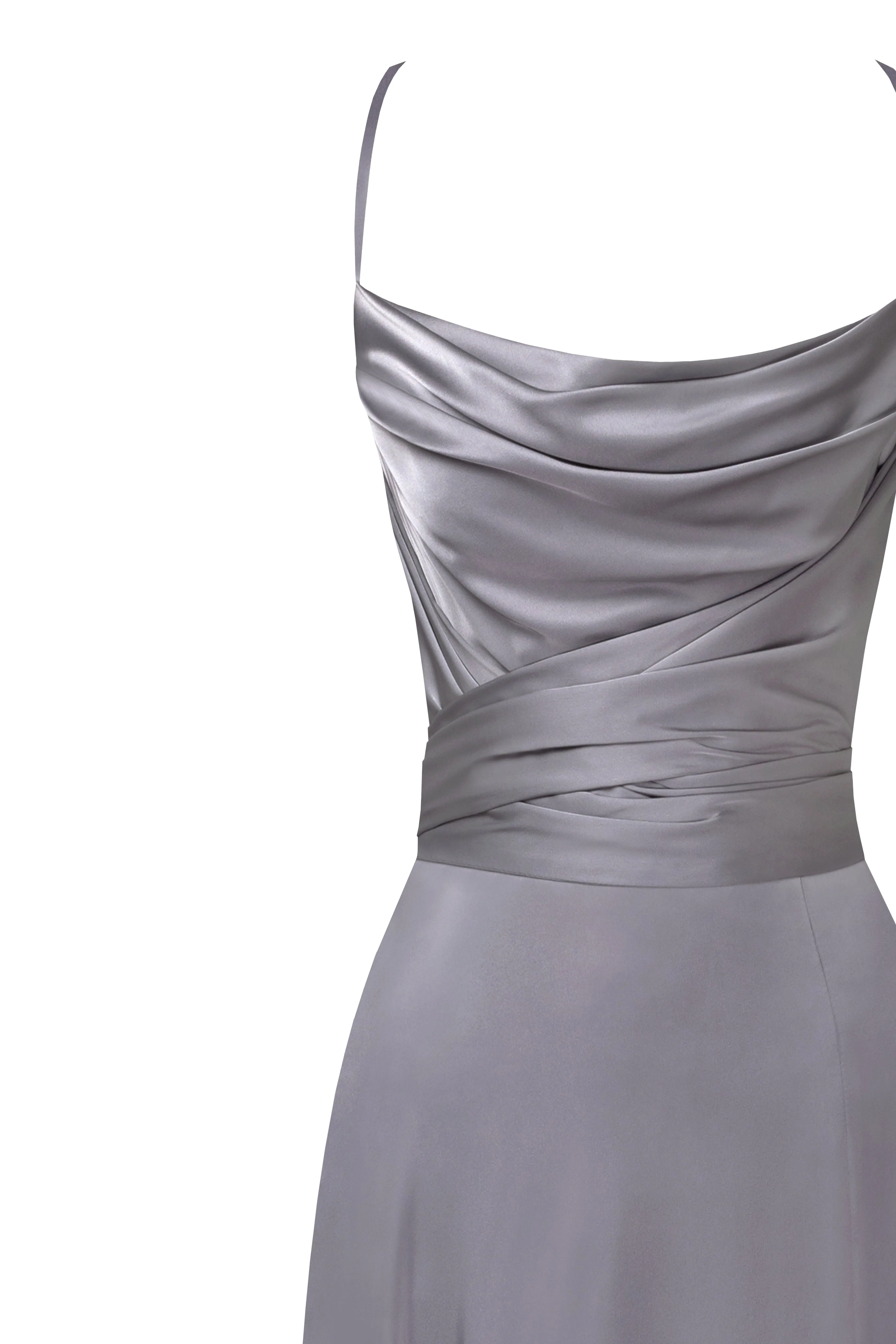 Boudoir silver silk slip dress sold by Milla product image thumbnail 5