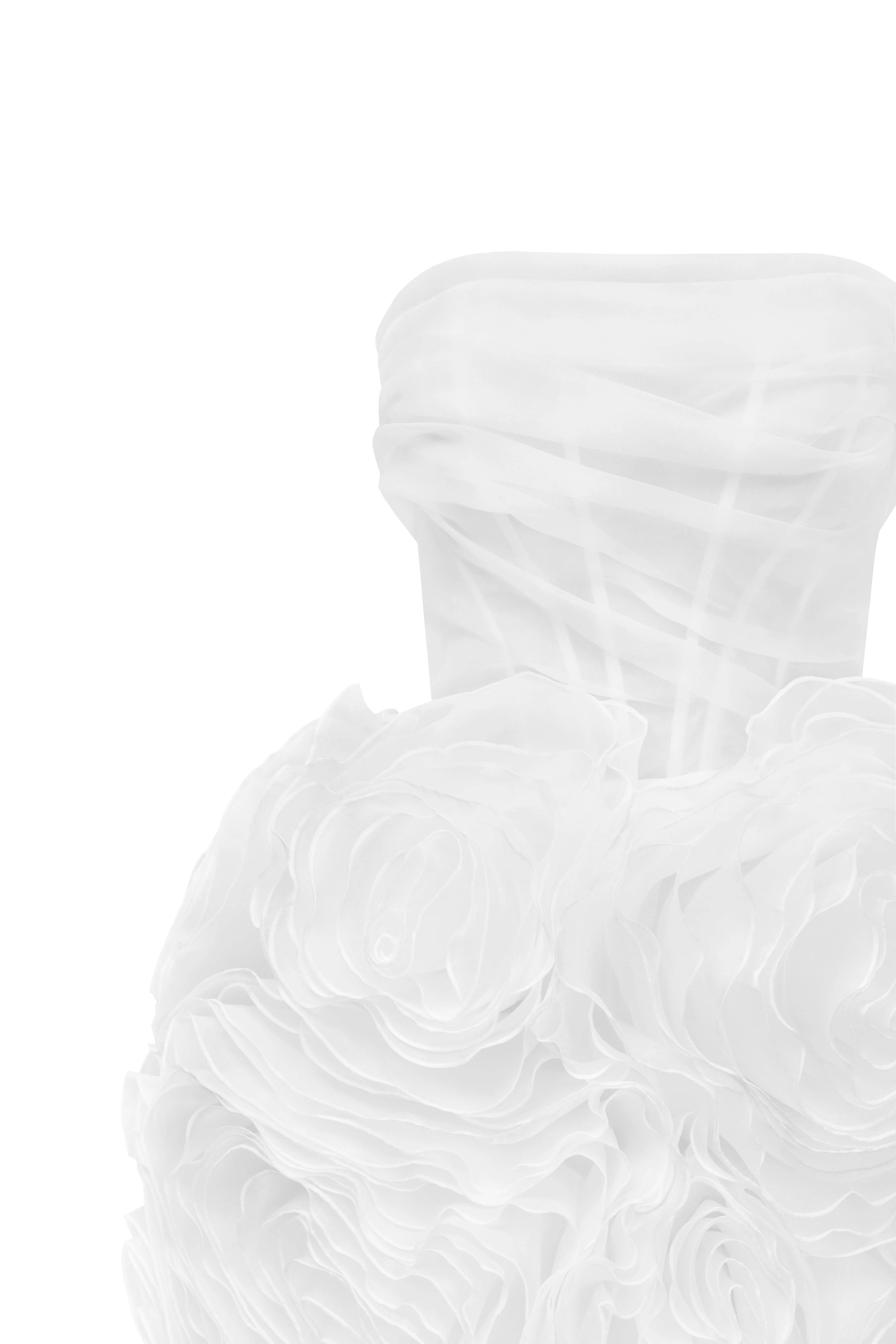Appliquéd organza white mini dress sold by Milla product image thumbnail 5