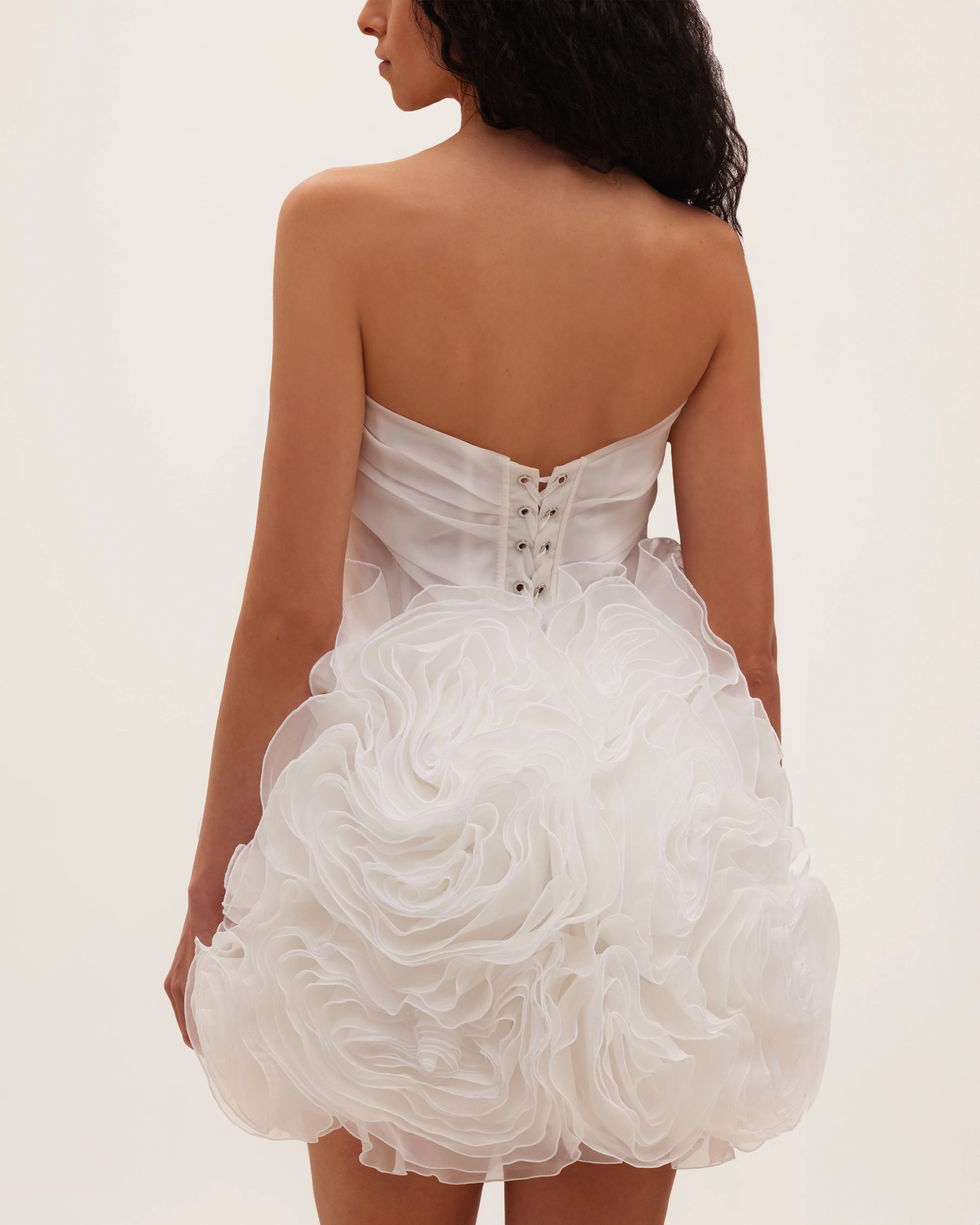 Appliquéd organza white mini dress sold by Milla product image thumbnail 4