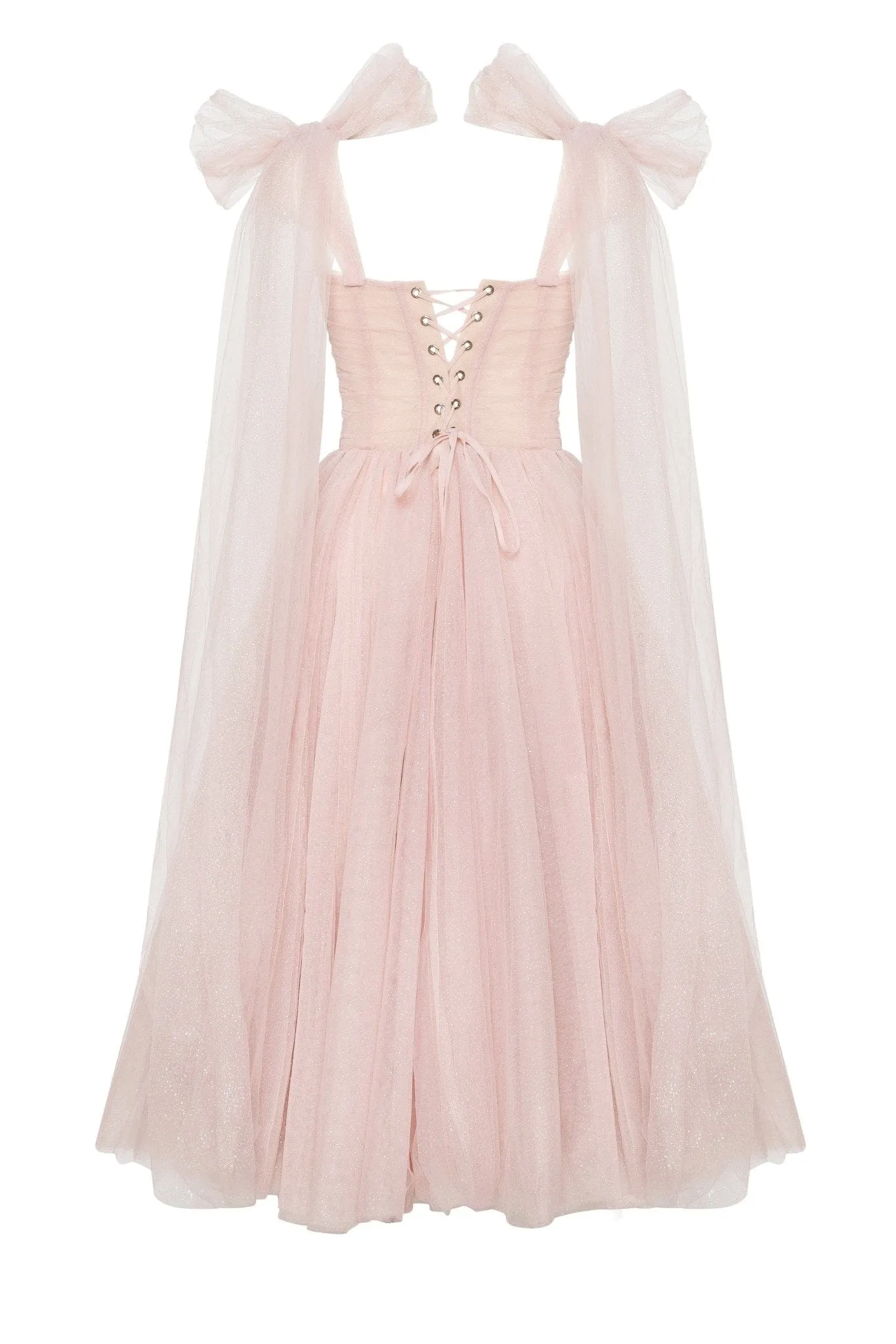 Misty Rose Sparkly off-the-shoulder tulle dress sold by Milla product image thumbnail 3