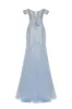 Long off-the-shoulder prom dress with inner skirt sold by Milla