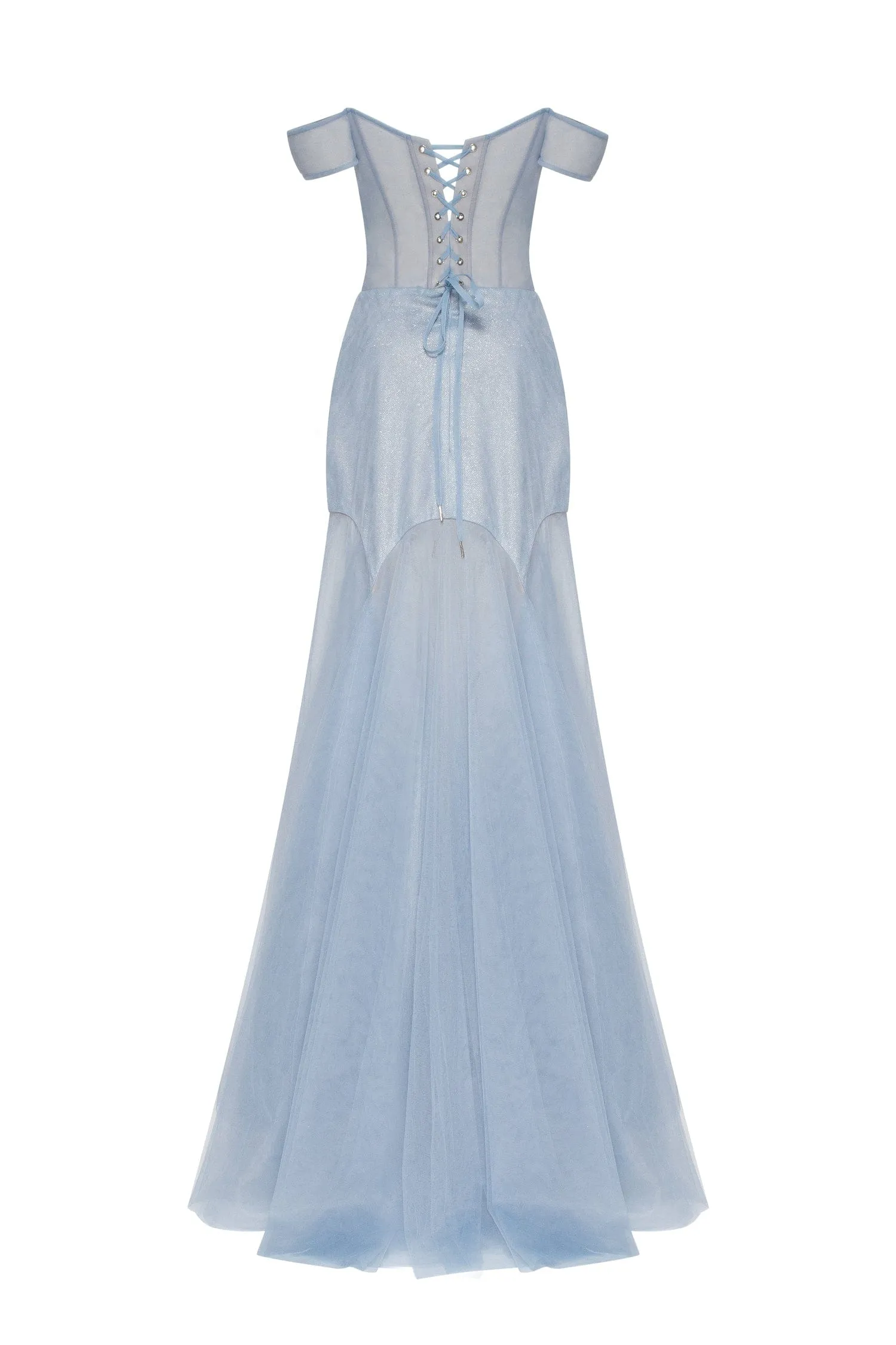 Long off-the-shoulder prom dress with inner skirt sold by Milla product image thumbnail 3