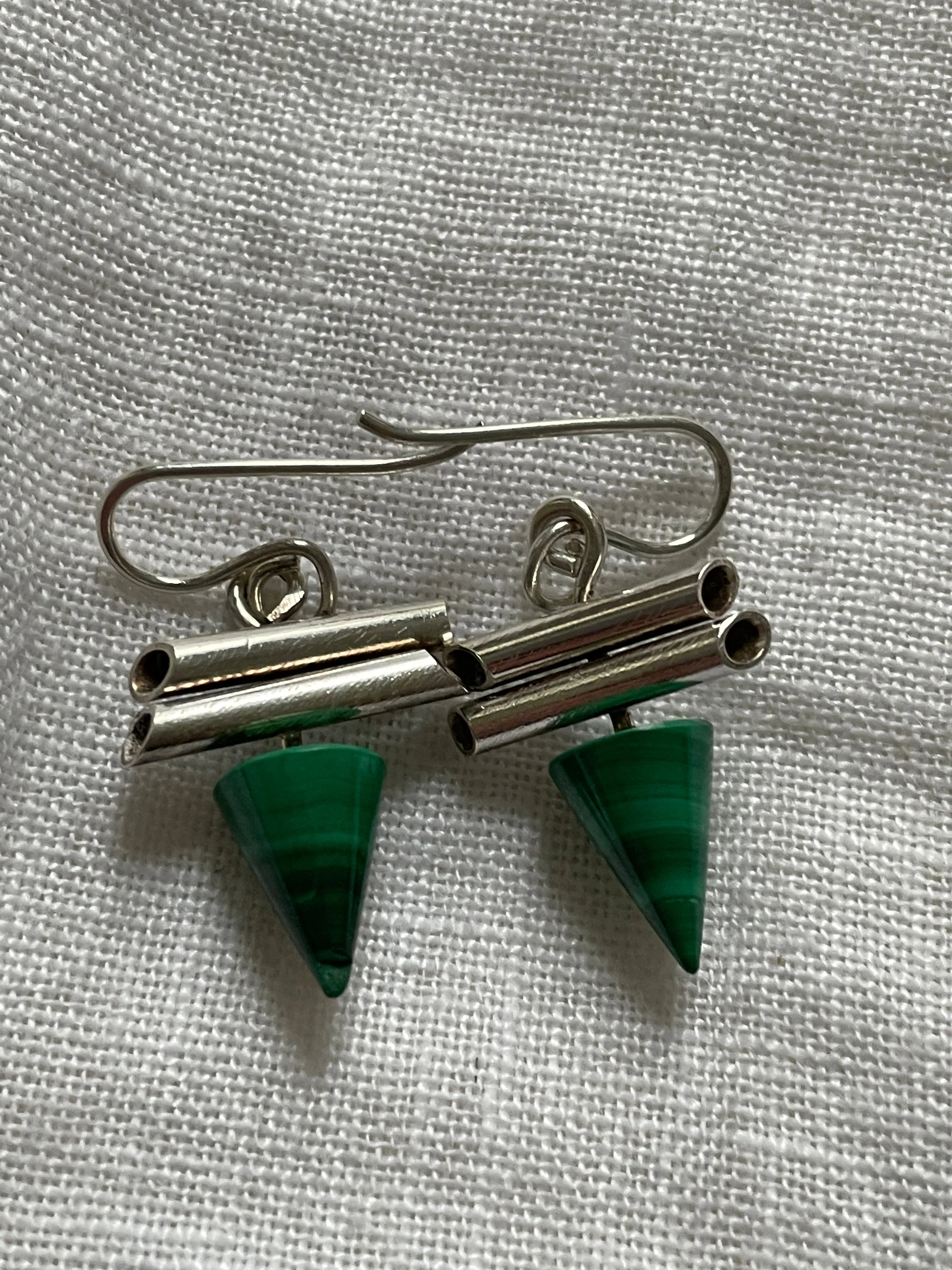 Malachite Cone Pendant Earrings sold by Maiden Name product image thumbnail 3