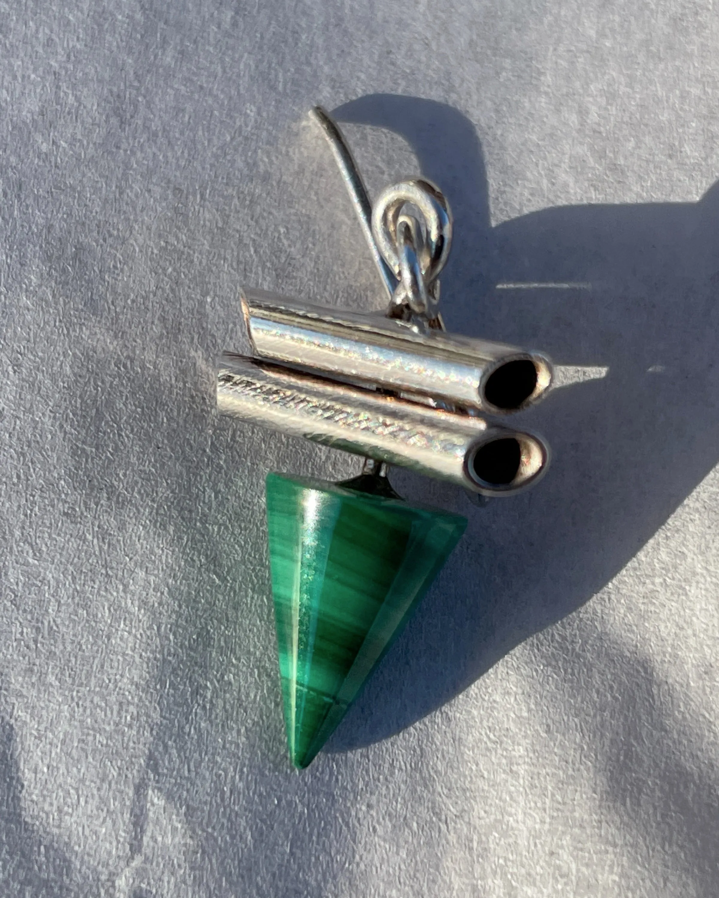 Malachite Cone Pendant Earrings sold by Maiden Name product image thumbnail 5
