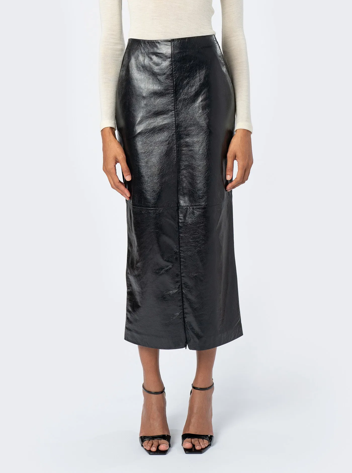 Alice Skirt Leather, Black sold by Maiden Name
