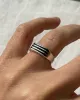 Onyx Triple Inlay Sterling Silver Ring, Sz. 7 sold by Maiden Name