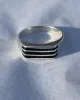 Onyx Triple Inlay Sterling Silver Ring, Sz. 7 sold by Maiden Name