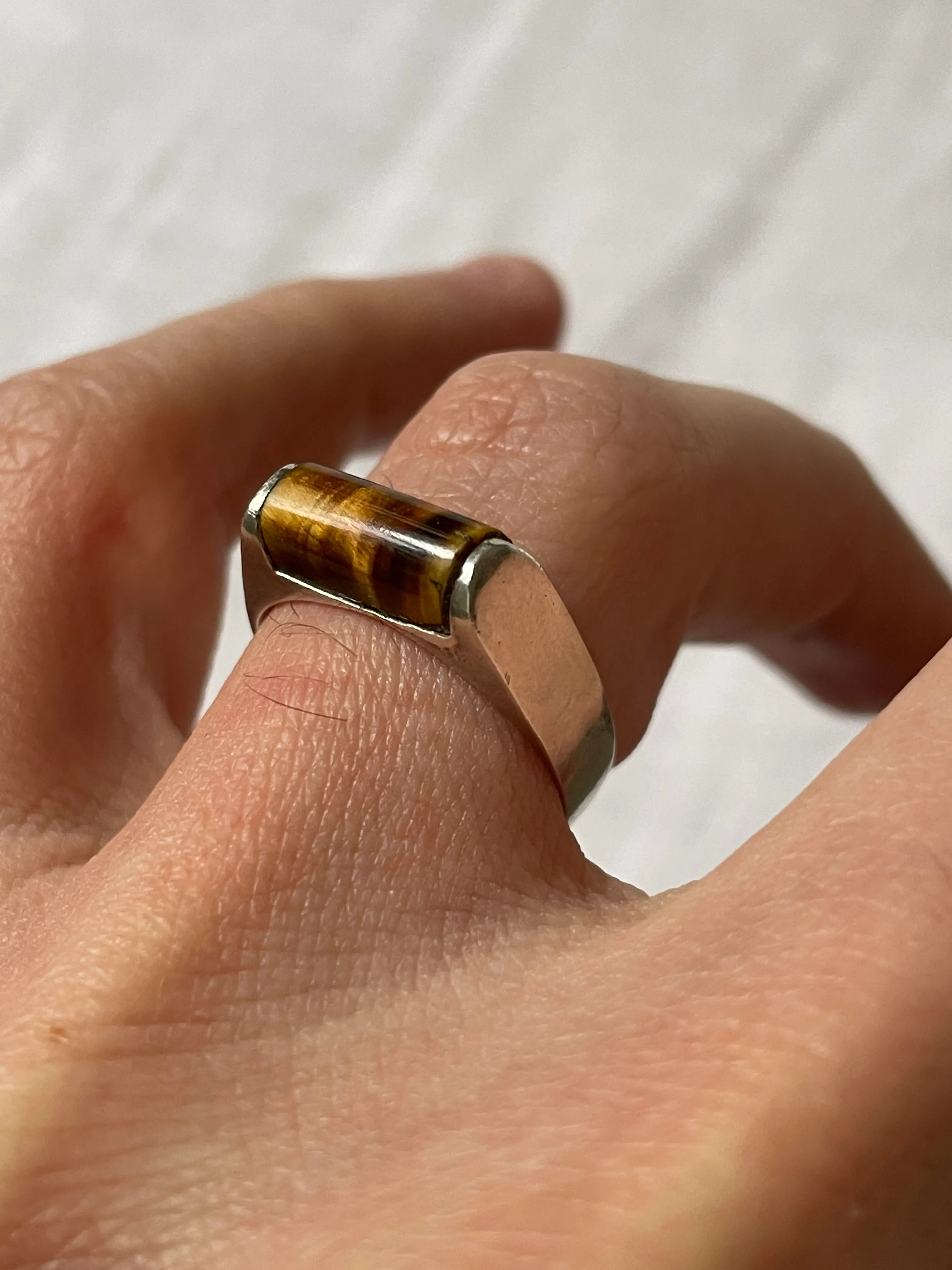 Tiger's Eye Inlay Sterling Silver Ring, Sz. 6.25 sold by Maiden Name product image thumbnail 4