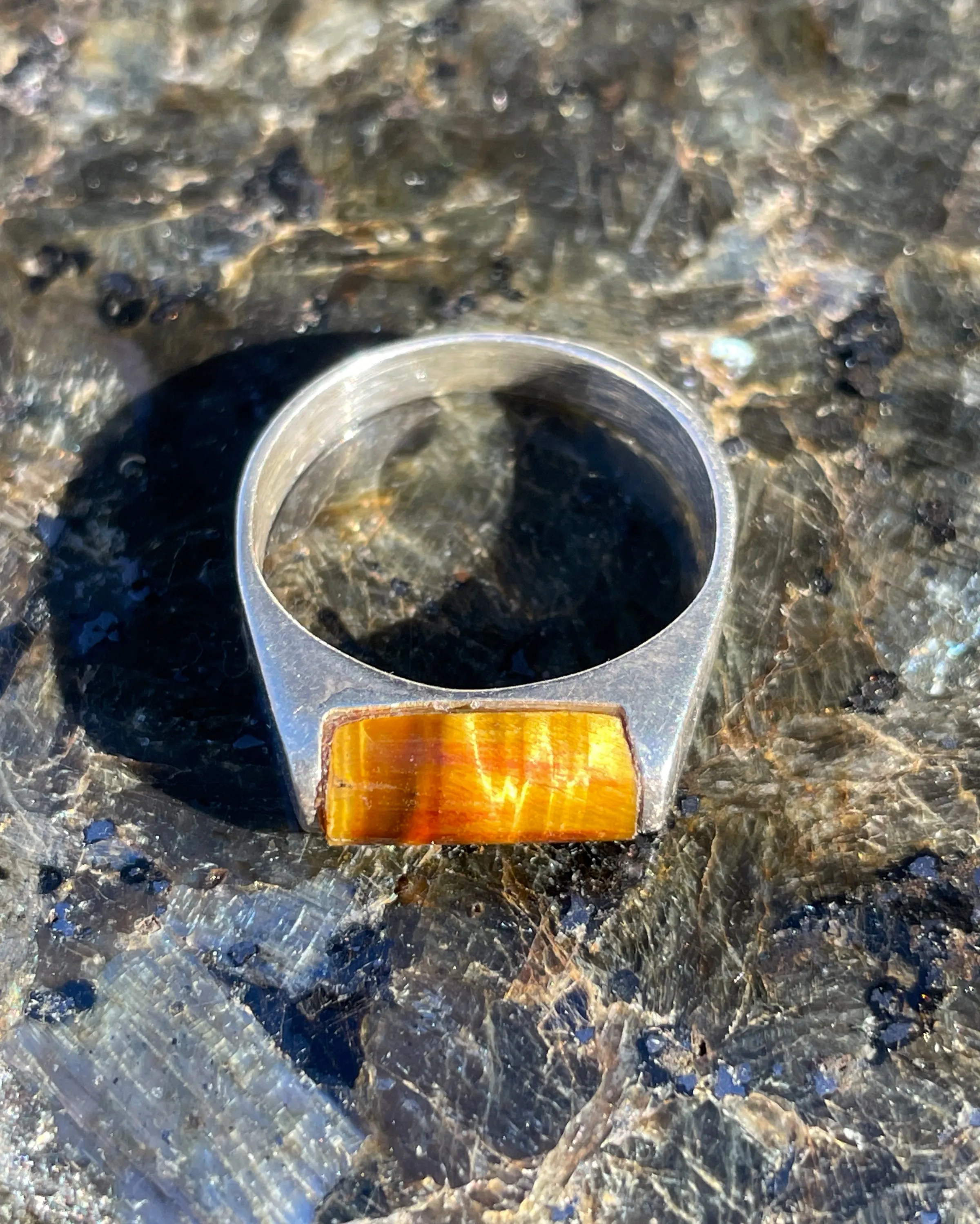Tiger's Eye Inlay Sterling Silver Ring, Sz. 6.25 sold by Maiden Name product image thumbnail 5