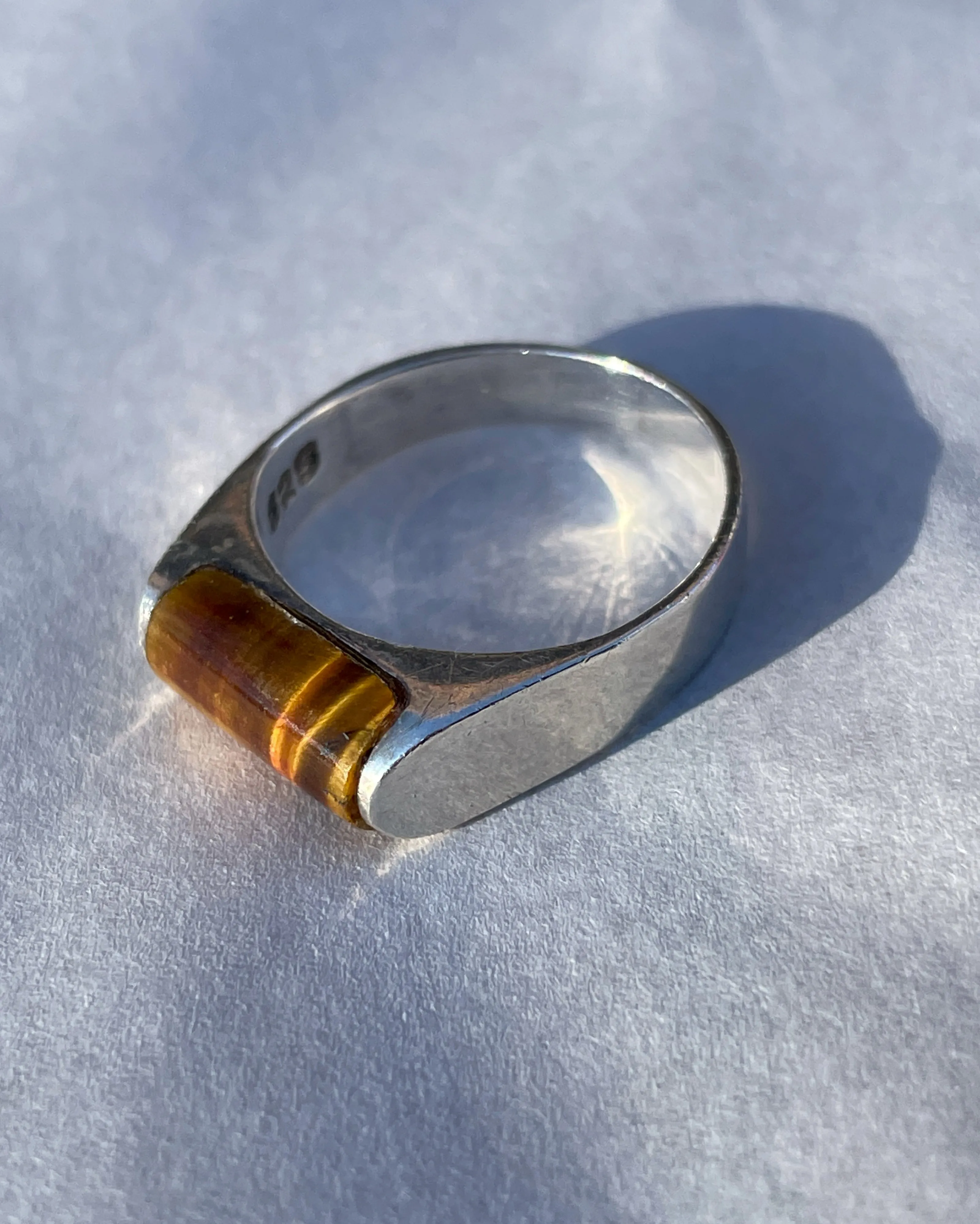 Tiger's Eye Inlay Sterling Silver Ring, Sz. 6.25 sold by Maiden Name product image thumbnail 3