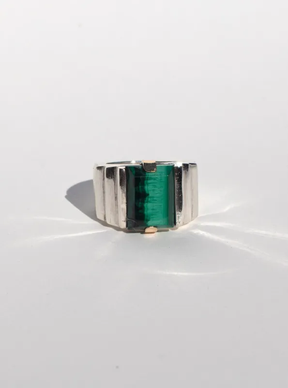 Large Ari Ring in Malachite sold by Maiden Name