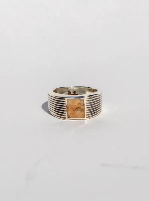 Dan Ring in Bone Agate sold by Maiden Name