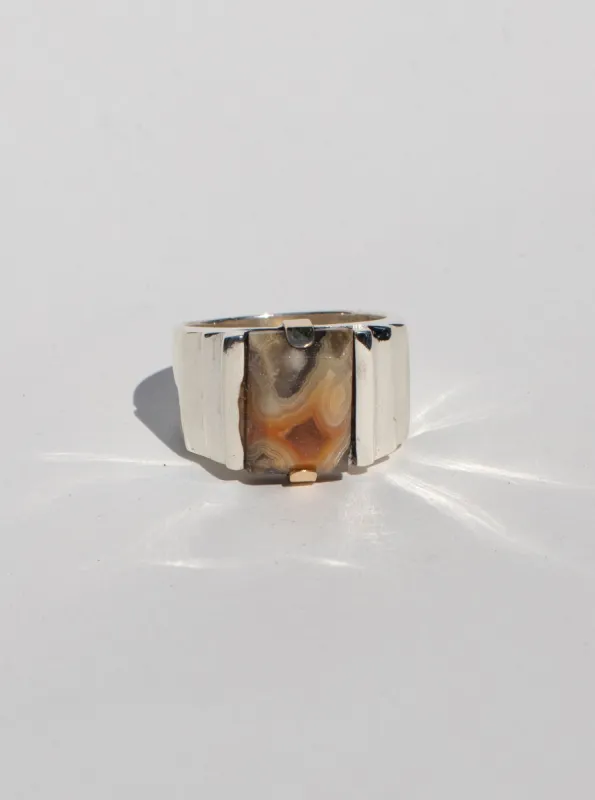Large Ari Ring in Bone Agate sold by Maiden Name
