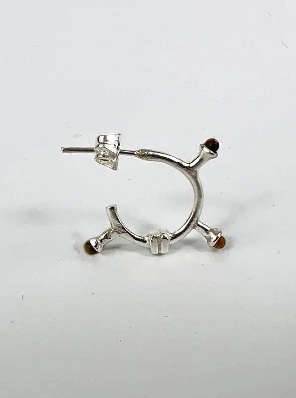 Diep Earrings in Silver and Tiger's Eye sold by Maiden Name