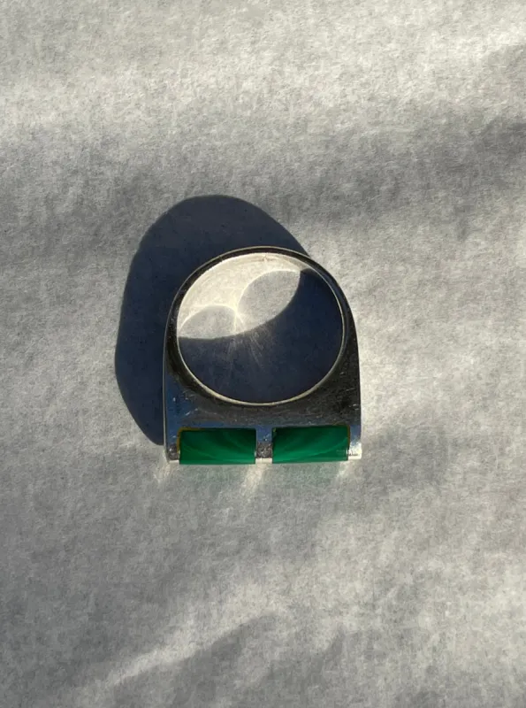 Thin Malachite Sterling Silver Ring sold by Maiden Name