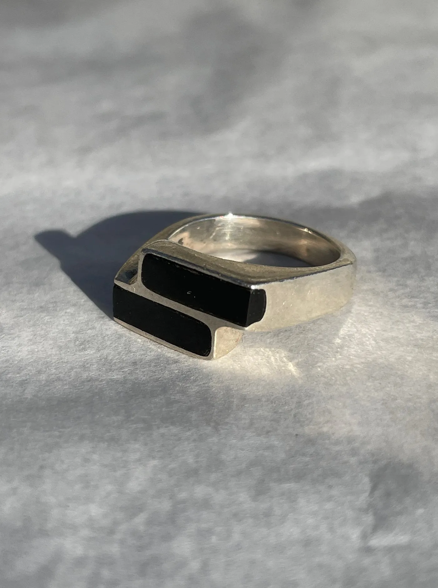 Stepped Onyx Silver Ring sold by Maiden Name product image thumbnail 2