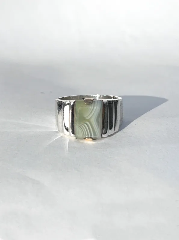 Large Ari Ring in Banded Agate sold by Maiden Name
