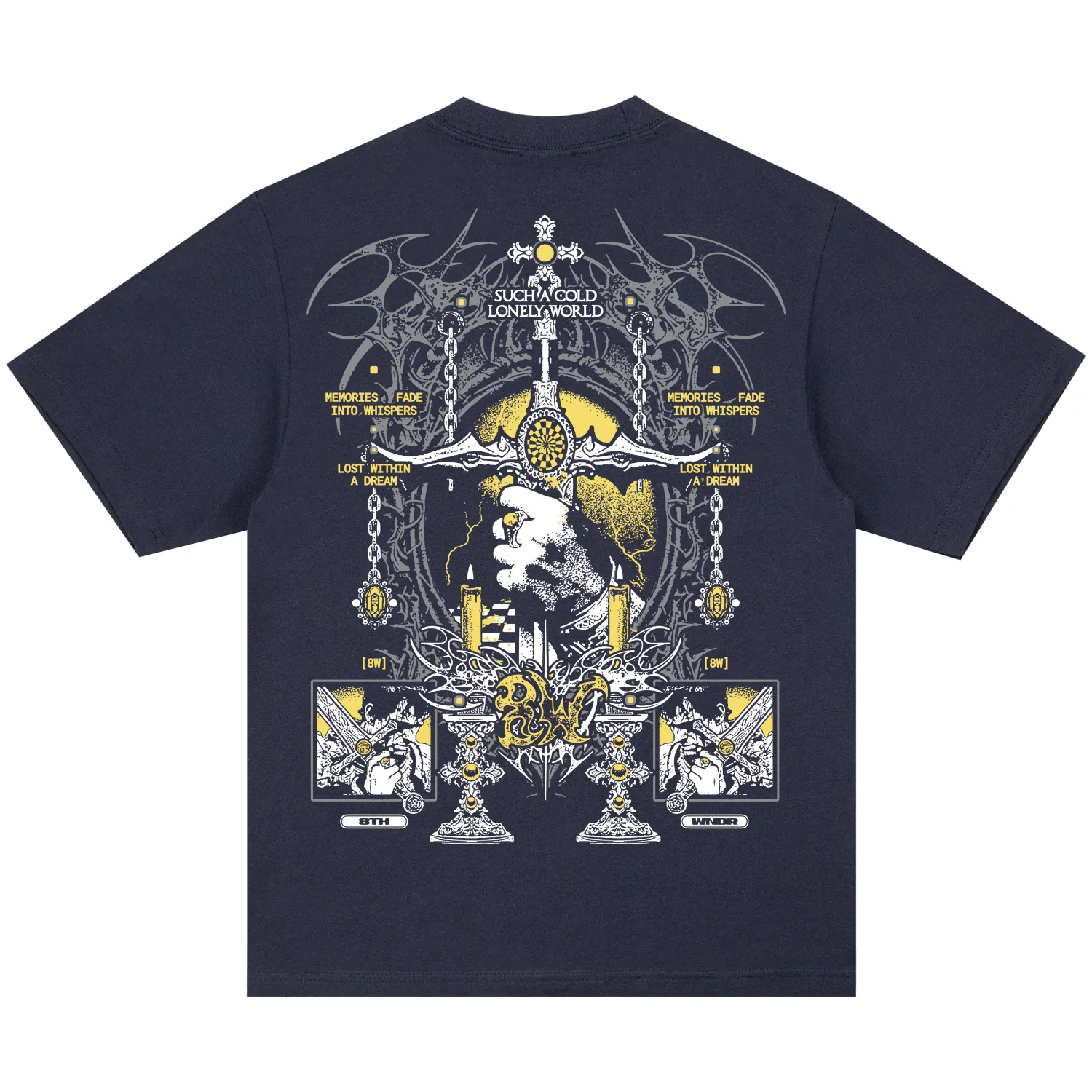 BLADE OF SORROW TEE NAVY sold by 8thwndr