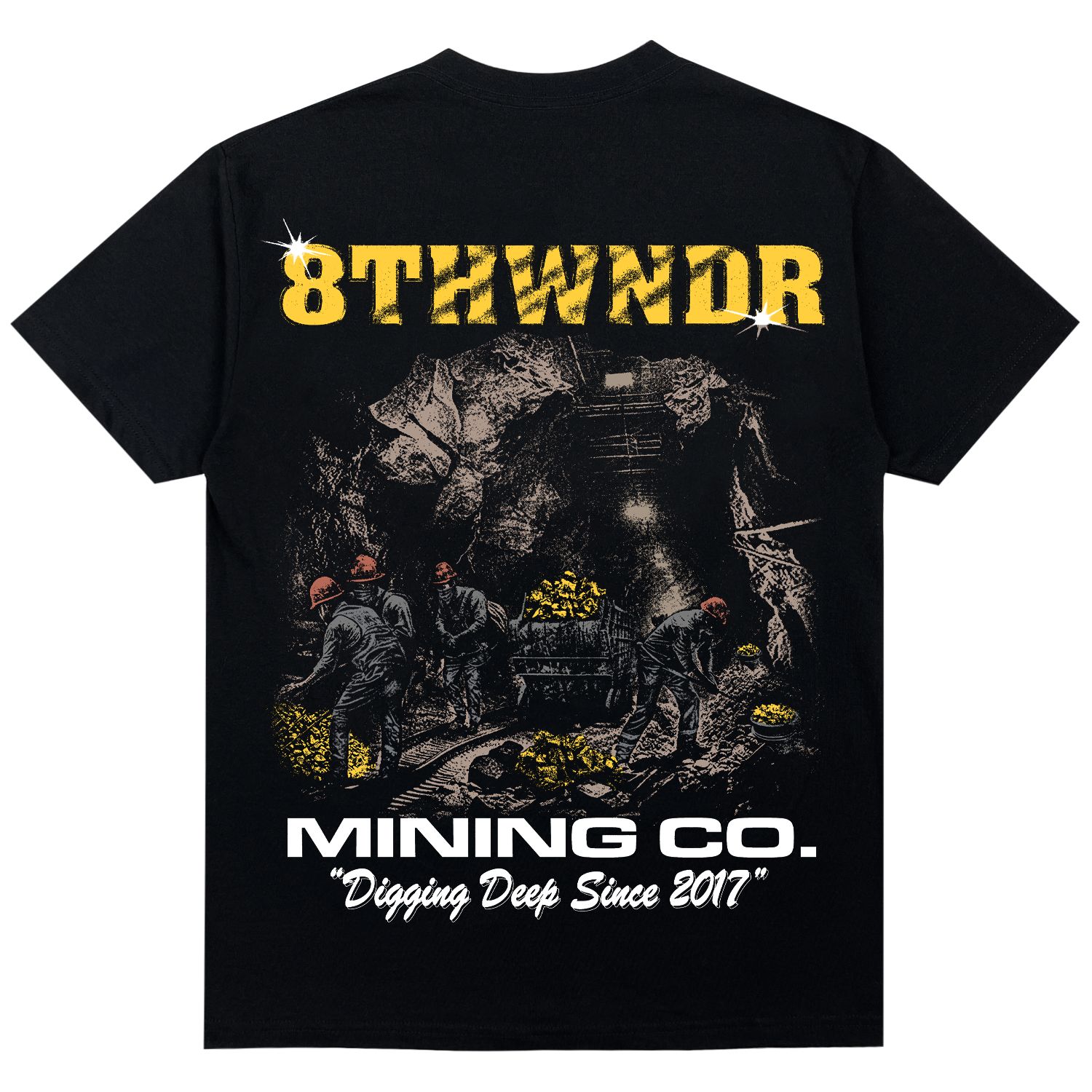 GOLD MINE TEE BLACK sold by 8thwndr