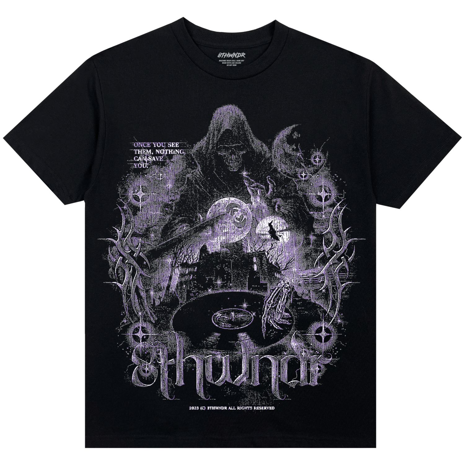 RECORD REAPER TEE BLACK sold by 8thwndr