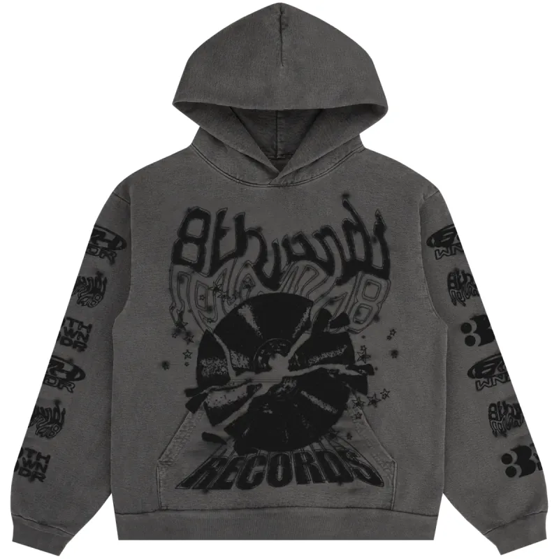 RECORDS HOODIE VINTAGE BLACK sold by 8thwndr
