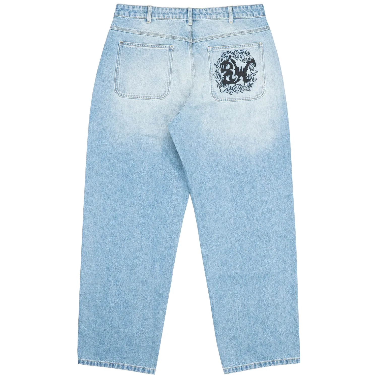 8W WREATH BAGGY JEANS BLUE sold by 8thwndr