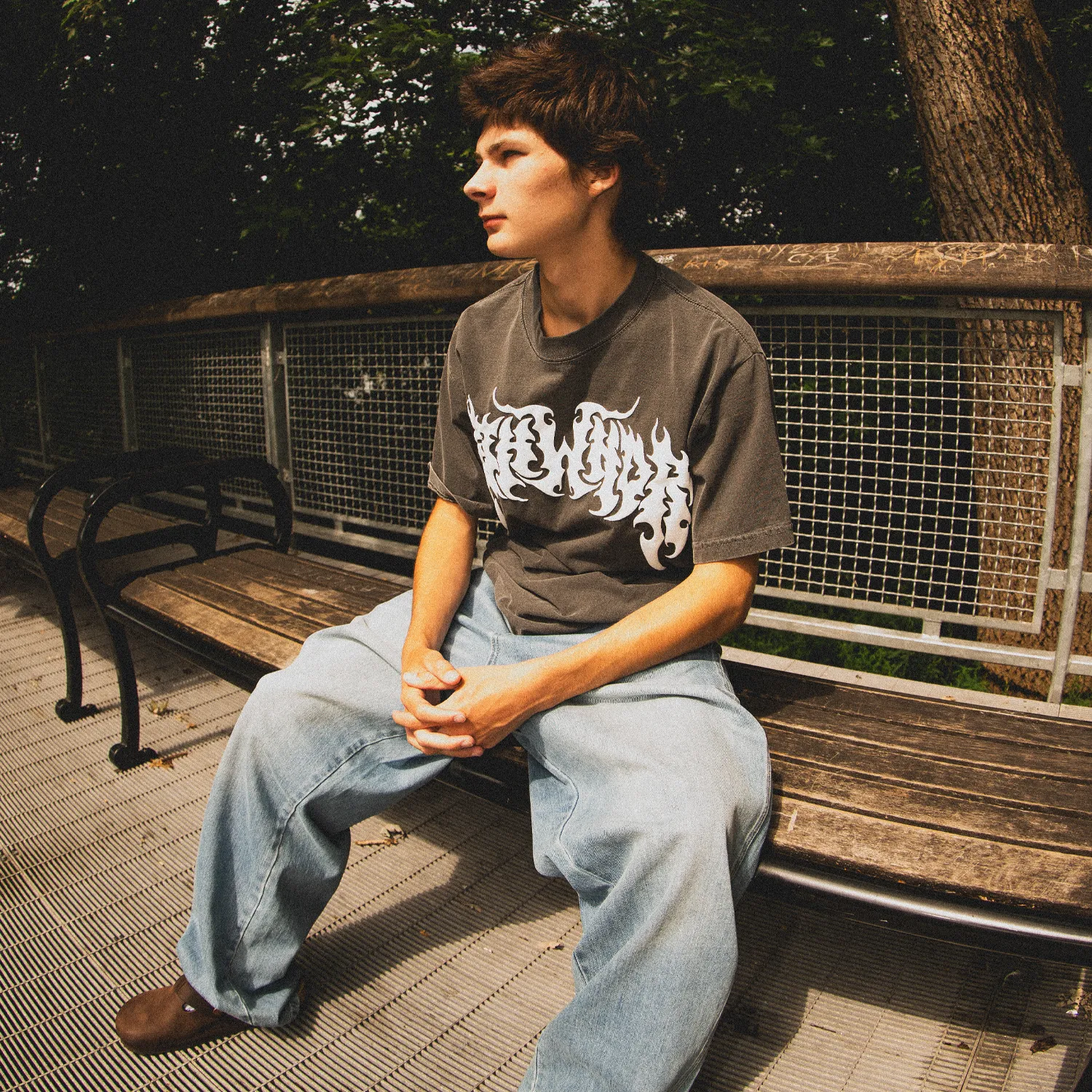 PUFF PRINT SYMMETRY LOGO TEE SHADOW sold by 8thwndr product image thumbnail 5