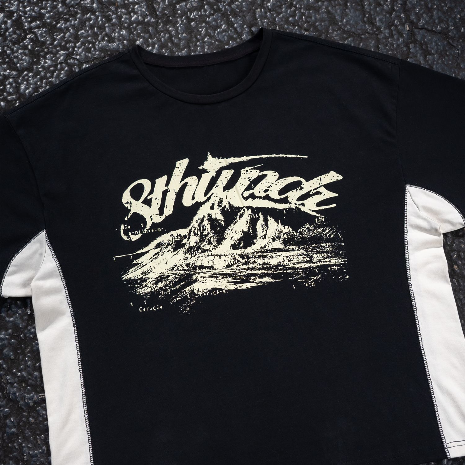 MOUNTAIN PANEL TEE BLACK / CREAM sold by 8thwndr product image thumbnail 3