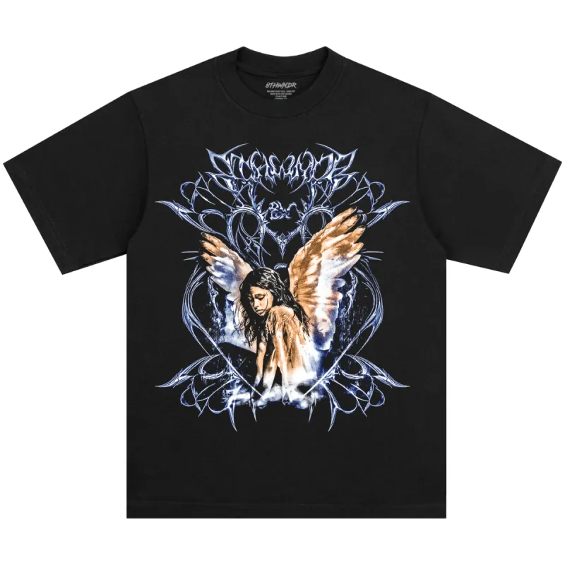 ANGEL GIRL TEE BLACK sold by 8thwndr